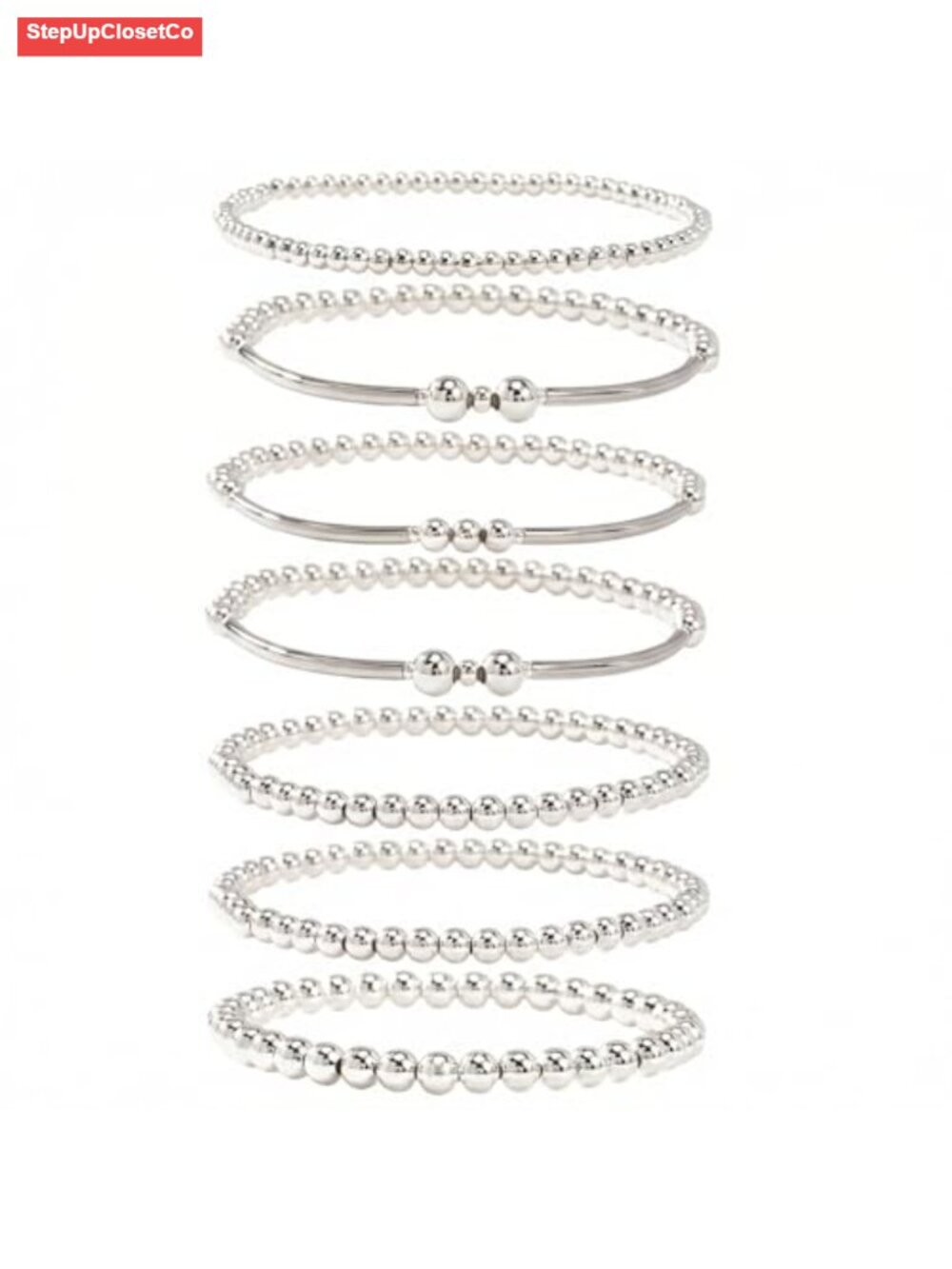 14K Gold Plated Pearl Cross Bracelet Set Stackable Stretch Boho Beaded Jewelry